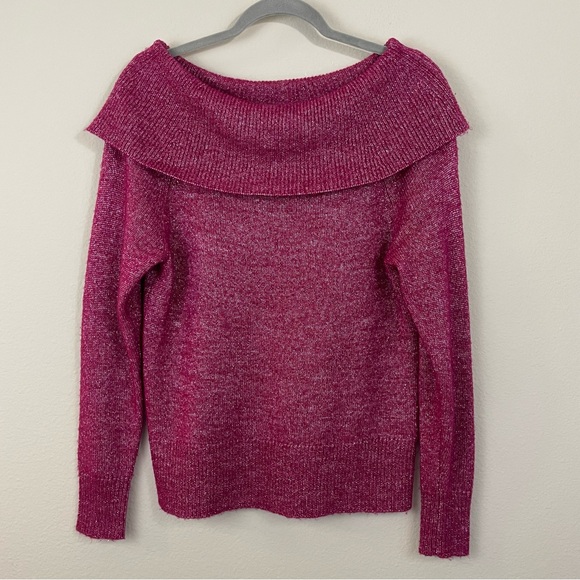 PAIGE Metallic Izabella‎ Wool Blend Off the Shoulder Sweater Size Small - Picture 8 of 11